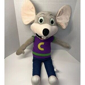Chuck E. Cheese 30" Mouse LARGE Plush 2013 Purple Shirt Blue Jeans - Rare Find